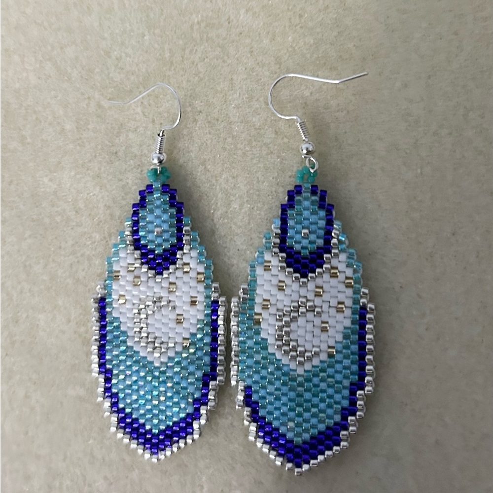 Beaded moon earrings